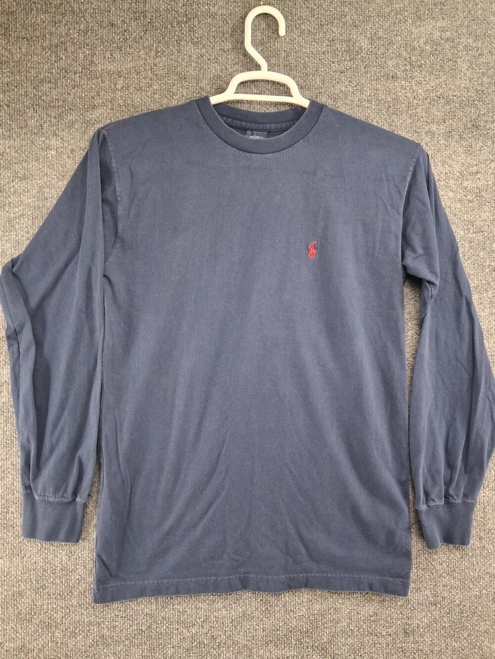 Polo Ralph Lauren T Shirt Mens Large Navy Blue Long Sleeve Red Pony